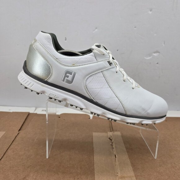 Footjoy Pro SL 53579 Spikeless Golf Shoes White Silver Comfort Mens Size 12 - Picture 1 of 9